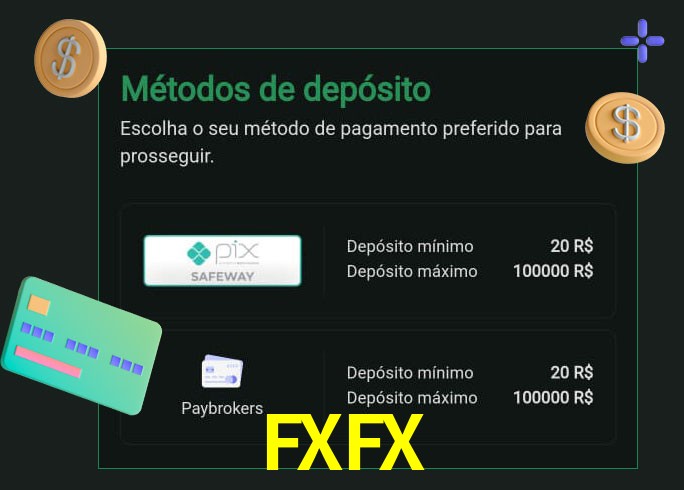 O cassino FXFX oferece uma grande variedade de métodos de pagamento